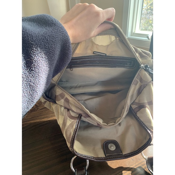 Brown Fabric Rosetti Shoulder Bag Purse - Picture 5 of 5